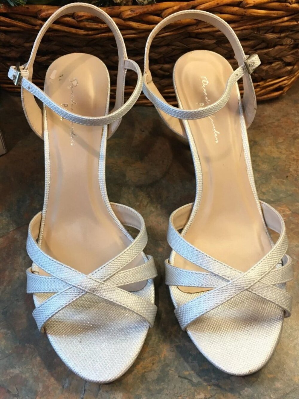 PARADOX LONDON PINK Hero Women's Sandals In Silver Shimmer- Size 10